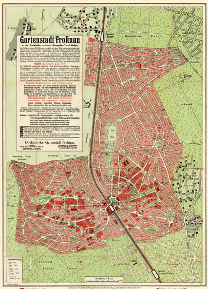 Historische Landkarte der Gartenstadt Frohnau.