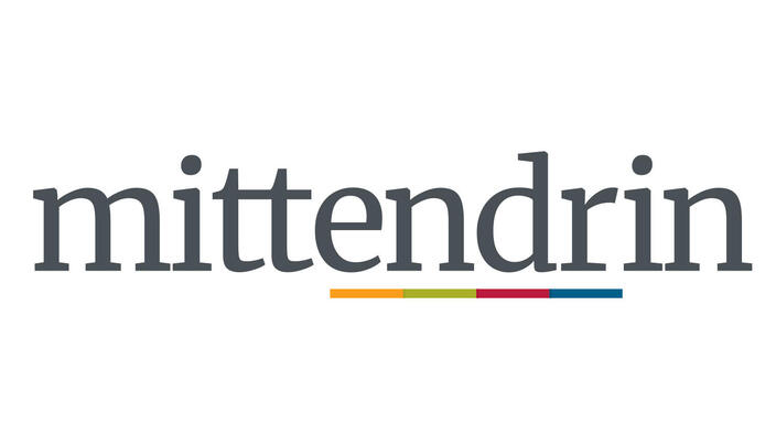 Logo des mittendrin Blogs. Stilisierter Schriftzug: mittendrin.