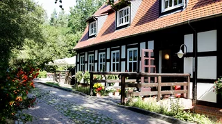 Foto: Der Eingang der Bad Belziger Springbachmühle