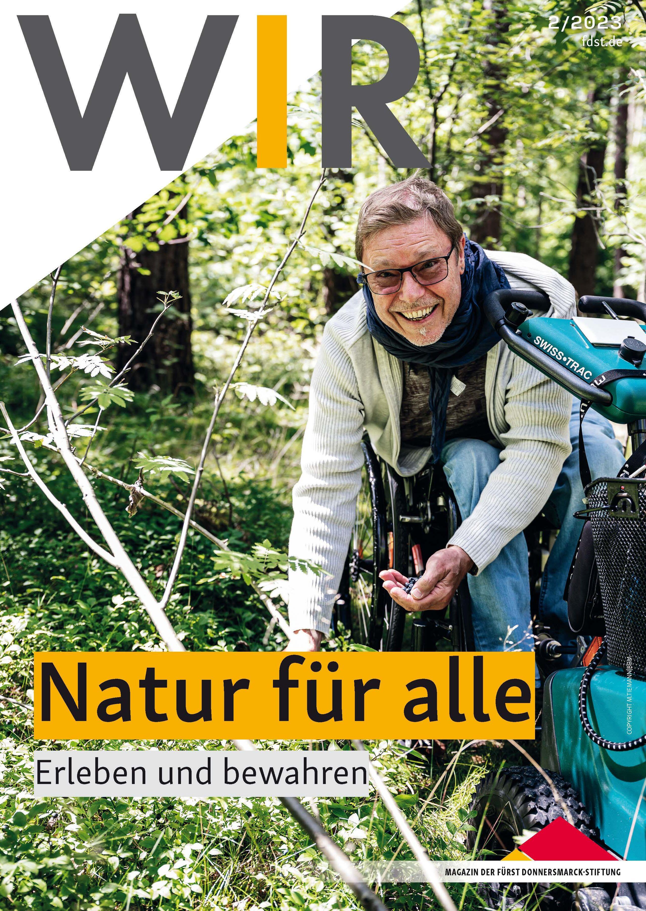 Titelbild der Wir-Ausgabe 2 2023 mit dem Thema Natür für alle.