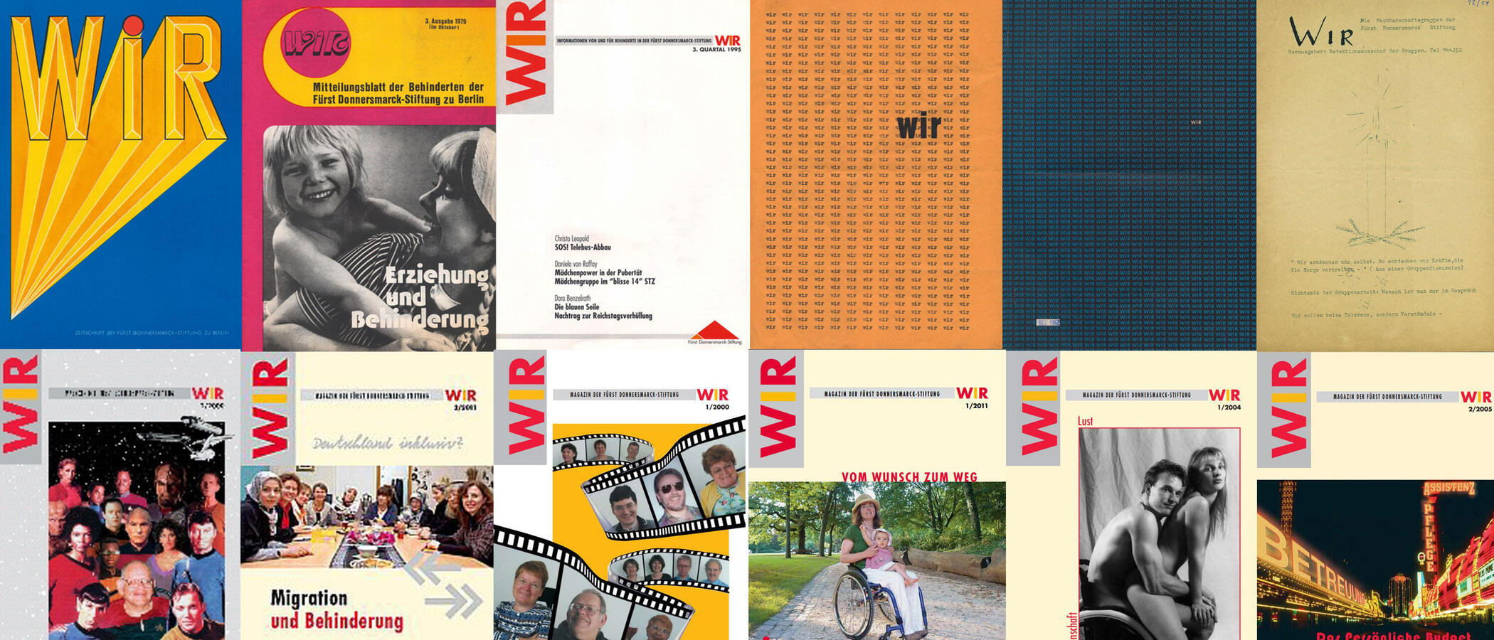 Eine Collage mit unterschiedlichen WIR-Titelbildern aus über 60 Jahren.